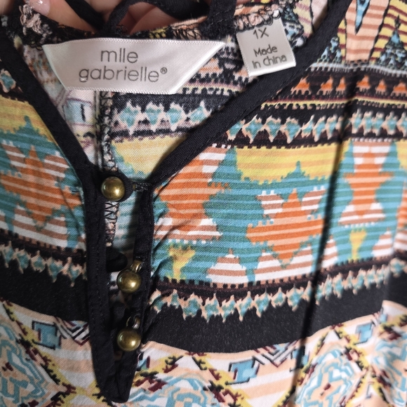 Mlle Gabrielle Black and Brown Aztec Sundress - Picture 7 of 13